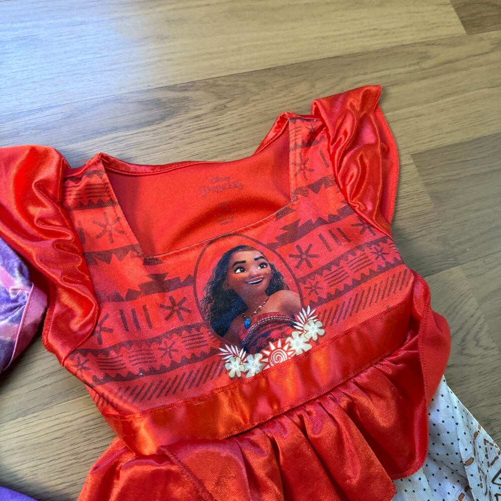 Lot of 4 Toddler Girl Disney Princess Frozen Moana Rapunzel Ariel Nightgowns 3T - Picture 10 of 12